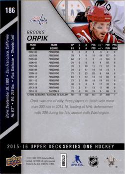2015-16 Upper Deck #186 Brooks Orpik Back