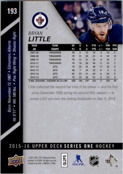2015-16 Upper Deck #193 Bryan Little Back