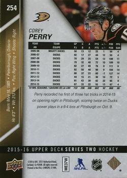 2015-16 Upper Deck #254 Corey Perry Back
