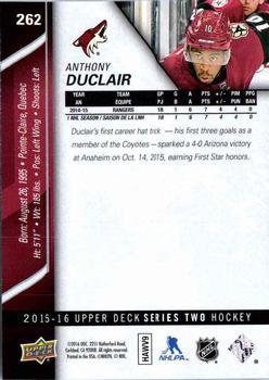 2015-16 Upper Deck #262 Anthony Duclair Back