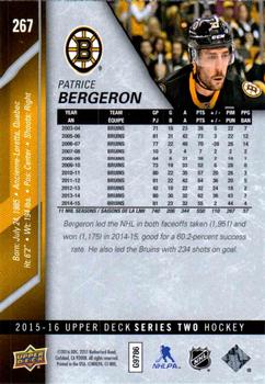 2015-16 Upper Deck #267 Patrice Bergeron Back