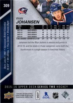 2015-16 Upper Deck #309 Ryan Johansen Back