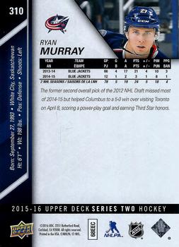 2015-16 Upper Deck #310 Ryan Murray Back
