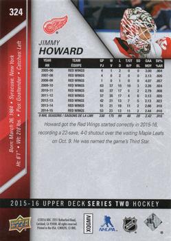 2015-16 Upper Deck #324 Jimmy Howard Back