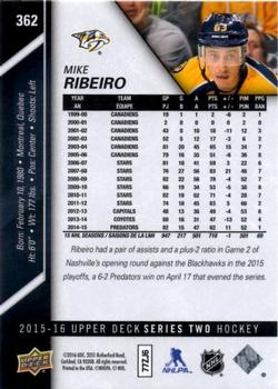 2015-16 Upper Deck #362 Mike Ribeiro Back