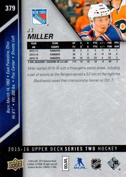 2015-16 Upper Deck #379 J.T. Miller Back