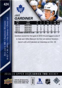 2015-16 Upper Deck #424 Jake Gardiner Back
