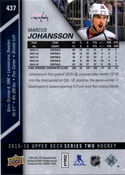 2015-16 Upper Deck #437 Marcus Johansson Back