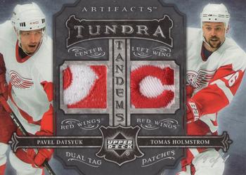 2006-07 Upper Deck Artifacts - Tundra Tandems Dual Tag Patches Black #TT-DH Pavel Datsyuk / Tomas Holmstrom Front