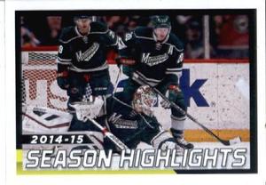 2015-16 Panini Stickers #7 Devan Dubnyk leads Wild to playoffs Front
