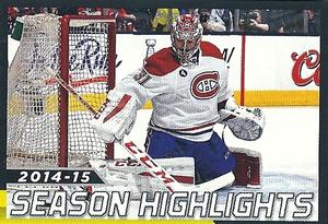 2015-16 Panini Stickers #8 Carey Price dominates in goal Front