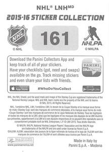 2015-16 Panini Stickers #161 Mark Stone Back