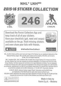 2015-16 Panini Stickers #246 Corey Perry Back