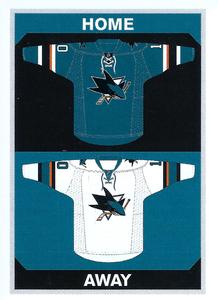 2015-16 Panini Stickers #374 Sharks Home/Away Jerseys Front