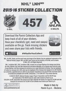 2015-16 Panini Stickers #457 Carey Price Back
