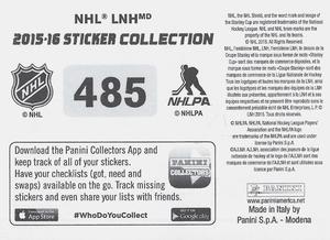 2015-16 Panini Stickers #485 Game 6 Stanley Cup Final Back