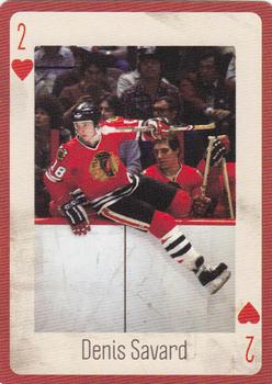 2005 Hockey Legends Chicago Blackhawks Playing Cards #2♥ Denis Savard Front