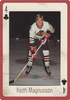 2005 Hockey Legends Chicago Blackhawks Playing Cards #4♣ Keith Magnuson Front