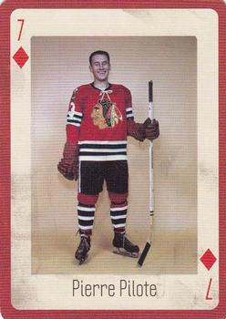 2005 Hockey Legends Chicago Blackhawks Playing Cards #7♦ Pierre Pilote Front