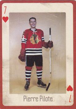 2005 Hockey Legends Chicago Blackhawks Playing Cards #7♥ Pierre Pilote Front
