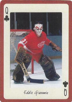 2005 Hockey Legends Detroit Red Wings Playing Cards #Q♣ Eddie Giacomin Front