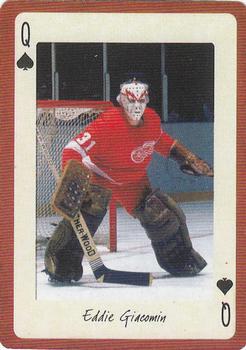 2005 Hockey Legends Detroit Red Wings Playing Cards #Q♠ Eddie Giacomin Front