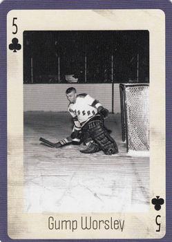 2005 Hockey Legends New York Rangers Playing Cards #5♣ Gump Worsley Front