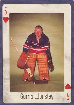 2005 Hockey Legends New York Rangers Playing Cards #5♥ Gump Worsley Front