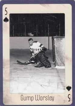 2005 Hockey Legends New York Rangers Playing Cards #5♠ Gump Worsley Front