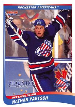 2003-04 Choice Rochester Americans (AHL) #20 Nathan Paetsch Front