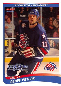 2003-04 Choice Rochester Americans (AHL) #21 Geoff Peters Front