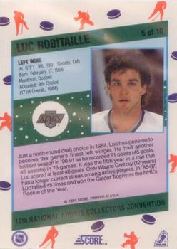 1991 Score 12th National Sports Collectors Convention #5 Luc Robitaille Back