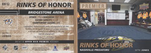 2014-15 Upper Deck Premier - Rinks Of Honor #RH-SJ Seth Jones Back