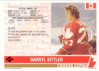 1992 Future Trends '76 Canada Cup - Autographs #175 Darryl Sittler Back