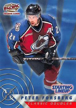 2000 Hasbro/Pacific Starting Lineup Cards Classic Doubles #7 Peter Forsberg Front