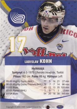 2004-05 Cardset Finland - Autographs Signature Plus #NNO Ladislav Kohn Back