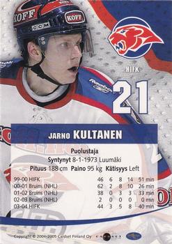 2004-05 Cardset Finland - Autographs Signature Plus #NNO Jarno Kultanen Back