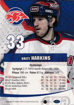 2004-05 Cardset Finland - Autographs Signature Plus #NNO Brett Harkins Back
