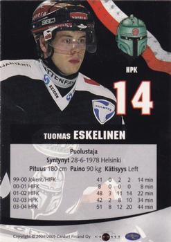 2004-05 Cardset Finland - Autographs Signature Plus #NNO Tuomas Eskelinen Back