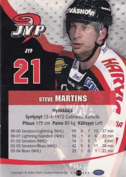 2004-05 Cardset Finland - Autographs Signature Plus #NNO Steve Martins Back
