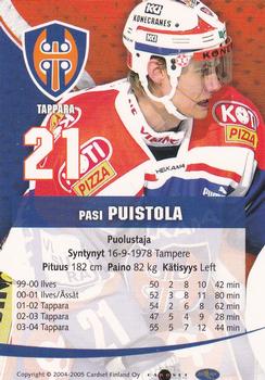 2004-05 Cardset Finland - Autographs Signature Plus #NNO Pasi Puistola Back