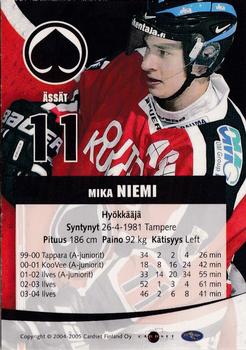2004-05 Cardset Finland - Autographs Signature Plus #NNO Mika Niemi Back