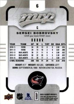 2015-16 Upper Deck MVP - Silver Script #6 Sergei Bobrovsky Back