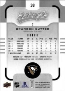2015-16 Upper Deck MVP - Silver Script #38 Brandon Sutter Back