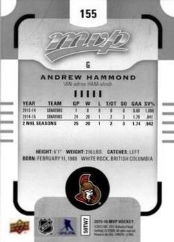 2015-16 Upper Deck MVP - Silver Script #155 Andrew Hammond Back