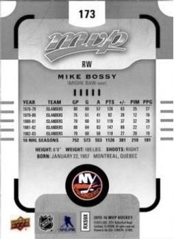 2015-16 Upper Deck MVP - Silver Script #173 Mike Bossy Back