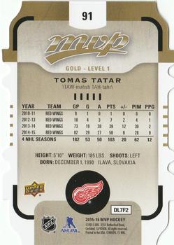 2015-16 Upper Deck MVP - Colours and Contours #91 Tomas Tatar Back