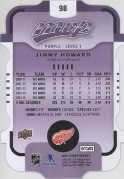 2015-16 Upper Deck MVP - Colours and Contours #98 Jimmy Howard Back