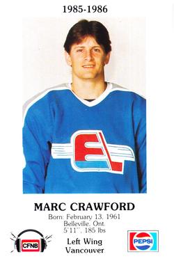 1985-86 Fredericton Express (AHL) Police #4 Marc Crawford Front