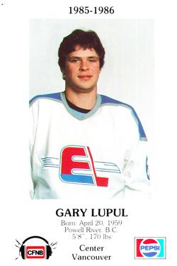 1985-86 Fredericton Express (AHL) Police #6 Gary Lupul Front